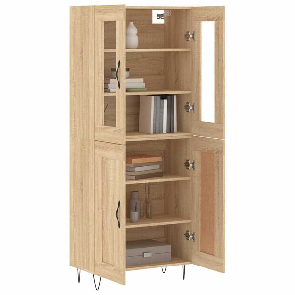 vidaXL Buffet haut Ch&ecirc;ne sonoma 69,5x34x180 cm Bois d'ing&eacute;nierie