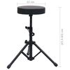 vidaXL Tabouret &agrave; tambour r&eacute;glable Noir Rond