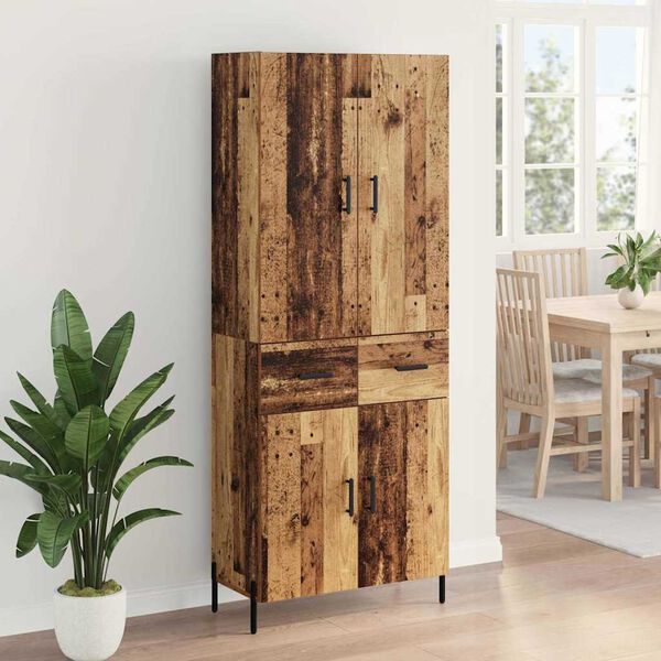 vidaXL Haut Armoire Bois Ancien 69,5 x 34 x 180 cm Bois d'ing&eacute;nierie