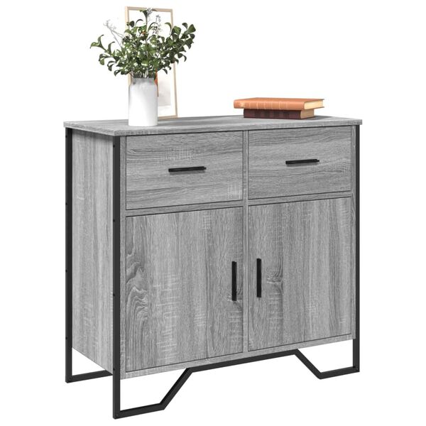 vidaXL Buffet sonoma gris 79,5x35,5x74,5 cm bois d'ing&eacute;nierie