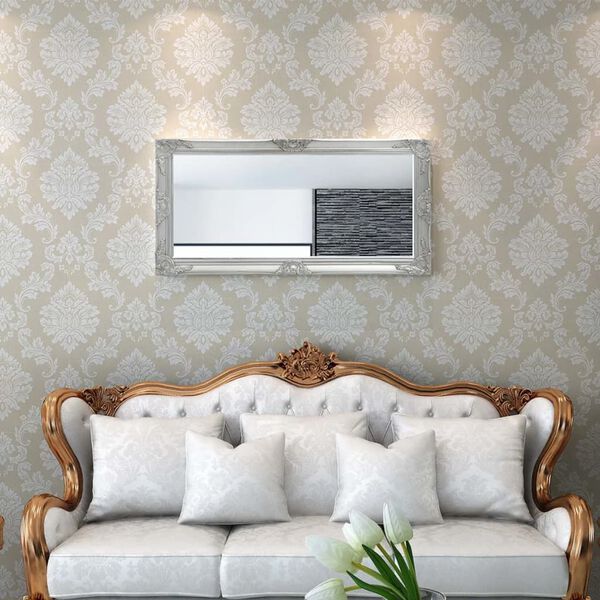 vidaXL Miroir mural style baroque 120x60 cm Argent&eacute;