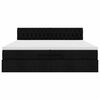 VidaXL Cadre de lit ottoman avec matelas noir 200x200cm tissu