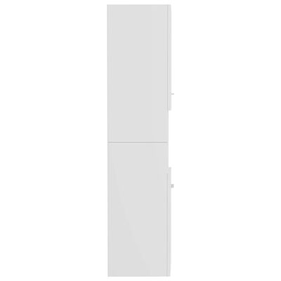 vidaXL Armoire de salle de bain Blanc brillant 30x30x130 cm Aggloméré
