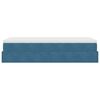 vidaXL Cadre de lit ottoman avec matelas bleu fonc&eacute; 90x190 cm velours