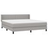vidaXL Sommier &agrave; lattes de lit avec matelas Gris clair 180x200cm Tissu