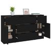 vidaXL Ensemble de buffets 3 pcs Noir Bois d'ing&eacute;nierie