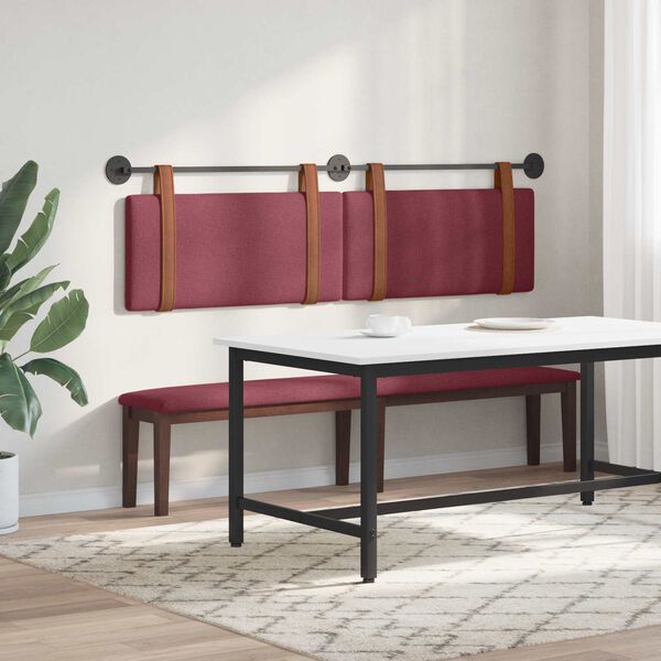 vidaXL T&ecirc;te de lit suspendue Uni Bordeaux 170 x 55 x 5 cm PU antique