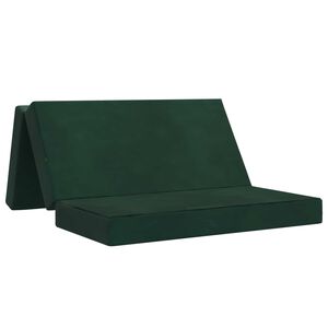 vidaXL Canap&eacute;-lit pliable 120 x 67 x 45 cm Vert fonc&eacute;