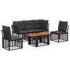 vidaXL Ensemble de canap&eacute; de jardin 6 pc Noir et Gris fonc&eacute; polyrotin