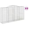vidaXL Paniers &agrave; gabions arqu&eacute;s 9 pcs 300x50x160/180 cm fer galvanis&eacute;
