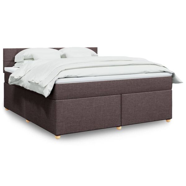 vidaXL Sommier &agrave; lattes de lit avec matelas Marron fonc&eacute; 180x200 cm
