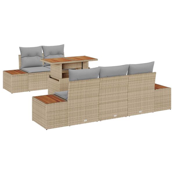 vidaXL Ensemble de salle &agrave; manger pour jardin 6 pcs Beige et gris