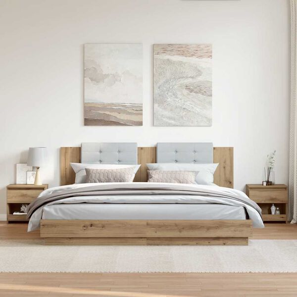 vidaXL Tables de chevet 2 pcs ch&ecirc;ne artisanal 40x30x39 cm