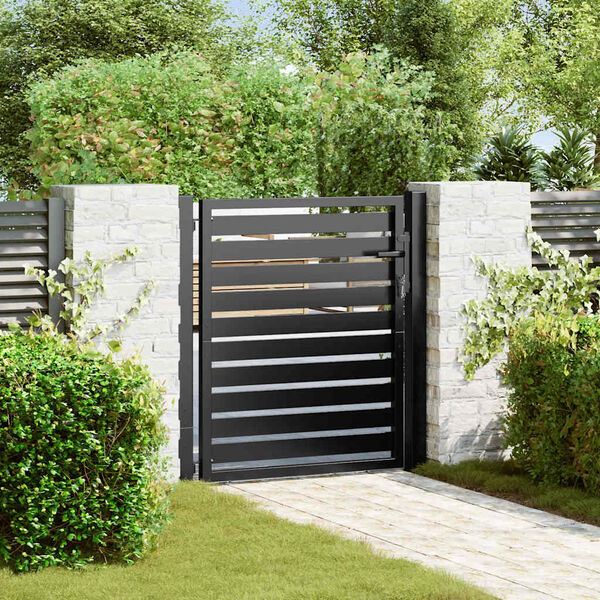 vidaXL Portail de jardin verrouillable noir 100x100 cm aluminium
