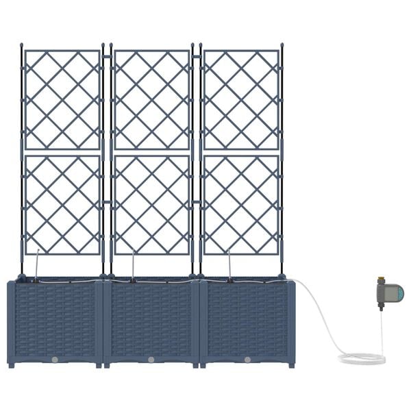 vidaXL Cache-pot de jardin 4 pcs Gris 120 x 120 x 142 cm Acier