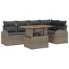 vidaXL Ensemble de canap&eacute; de jardin 6 pc Gris Poly rotin