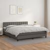 vidaXL Sommier &agrave; lattes de lit avec matelas Gris 180x200 cm Similicuir