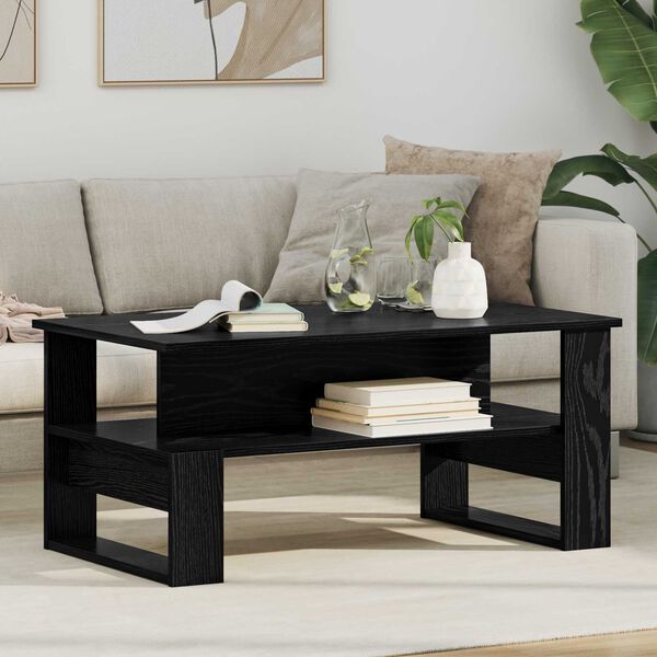 vidaXL Table basse Ch&ecirc;ne noir 90 x 50 x 40 cm Bois d'ing&eacute;nierie