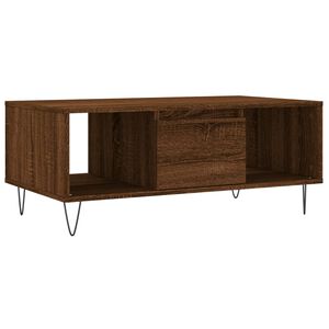 vidaXL Table basse Ch&ecirc;ne marron 90x50x36,5 cm Bois d'ing&eacute;nierie