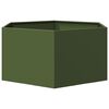 vidaXL Jardini&egrave;re vert olive hexagone 104x90x45 cm acier