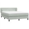 vidaXL Sommier &agrave; lattes de lit et matelas gris clair 140x210cm velours
