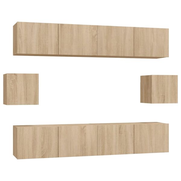 vidaXL Ensemble de meubles TV 6 pcs Chêne sonoma Bois d'ingénierie