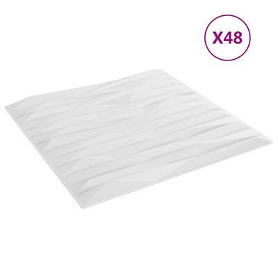 vidaXL Panneaux muraux 48 pcs blanc 50x50 cm XPS 12 m² pierre
