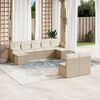 vidaXL Salon de jardin avec coussins 9 pcs beige r&eacute;sine tress&eacute;e