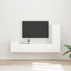 vidaXL Ensemble meuble TV 4 pcs Blanc brillant Bois d'ing&eacute;nierie