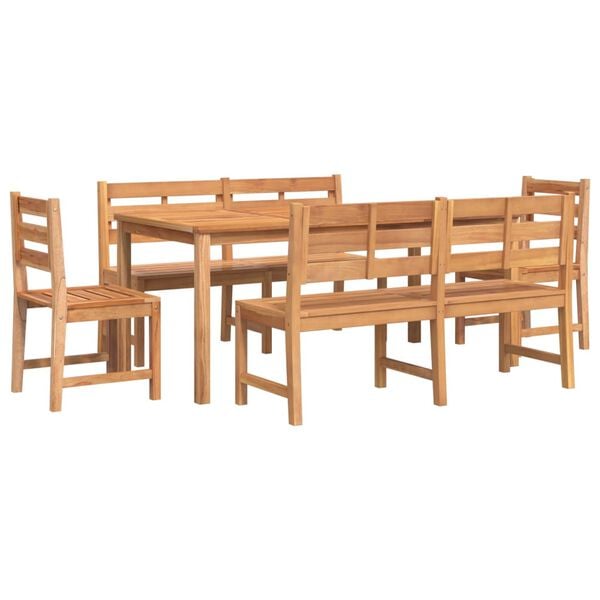 vidaXL Ensemble &agrave; manger de jardin 5pcs Bois de teck massif