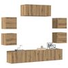 vidaXL Ensemble de meuble TV mural 7 pcs ch&ecirc;ne artisanal