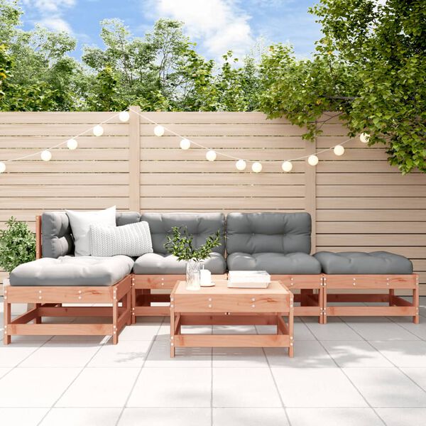 vidaXL Salon de jardin 6 pcs avec coussins bois massif Douglas