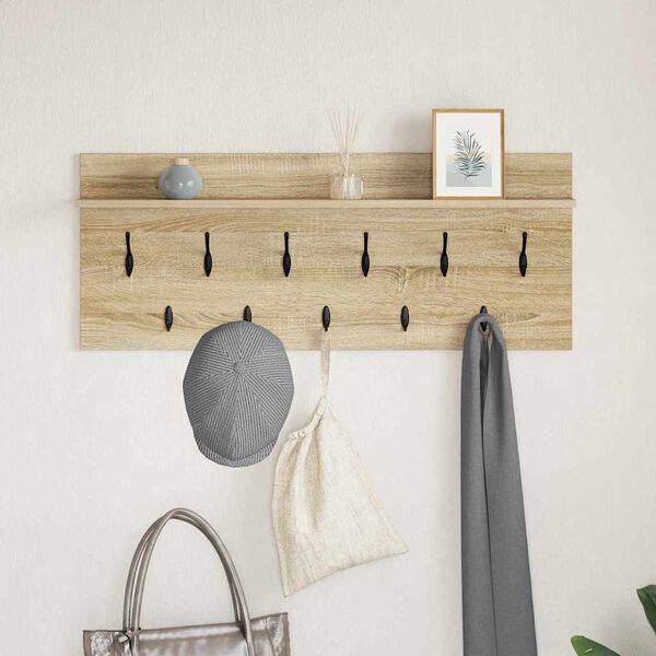 vidaXL Porte-manteau mural avec &eacute;tag&egrave;re Ch&ecirc;ne Sonoma 100 x 40 x 12 cm