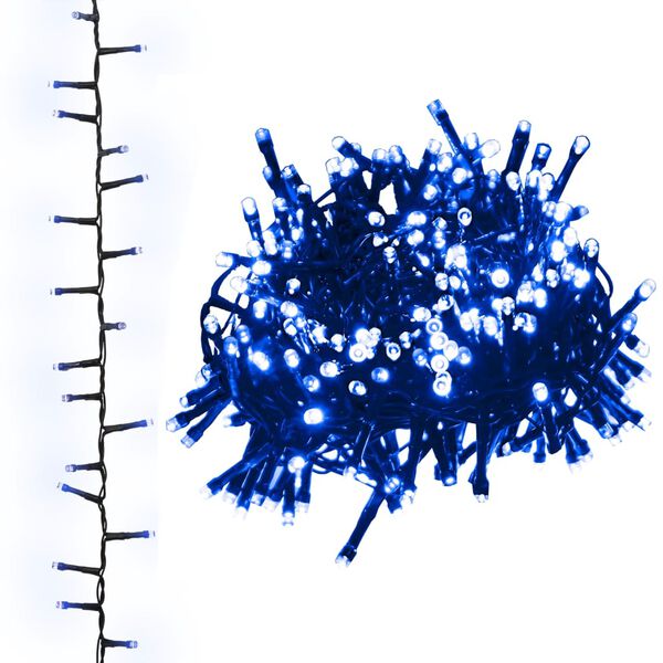 vidaXL Guirlande à LED compacte avec 3000 LED Bleues 65 m PVC