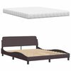 vidaXL Lit avec matelas Hanko marron fonc&eacute; 160x200 cm tissu