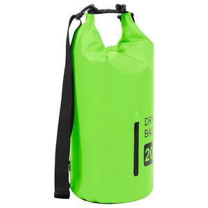 vidaXL Sac sec avec fermeture &eacute;clair Vert 20 L PVC
