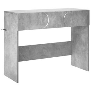 vidaXL Table console Gris b&eacute;ton 96,5 x 38 x 75 cm Bois d'ing&eacute;nierie