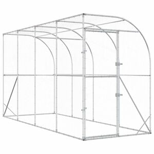 vidaXL Poulailler contre le mur Argent&eacute; 600 x 150 x 215 cm