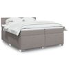 vidaXL Sommier &agrave; lattes de lit avec matelas Taupe 200x200 cm Tissu