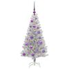 vidaXL Sapin de No&euml;l avec 150 LED avec support Argent 120 cm PET