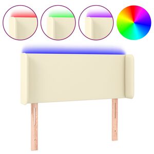 vidaXL T&ecirc;te de lit &agrave; LED Cr&egrave;me 83x16x78/88 cm Similicuir