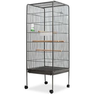 vidaXL Cage &agrave; oiseaux Noir 54 x 54 x 146 cm Acier