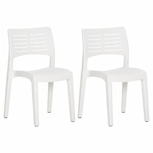vidaXL Chaises de jardin lot de 2 Blanc Polypropyl&egrave;ne