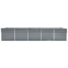 vidaXL Lit sur&eacute;lev&eacute; de jardin Acier galvanis&eacute; 400x80x45 cm Gris