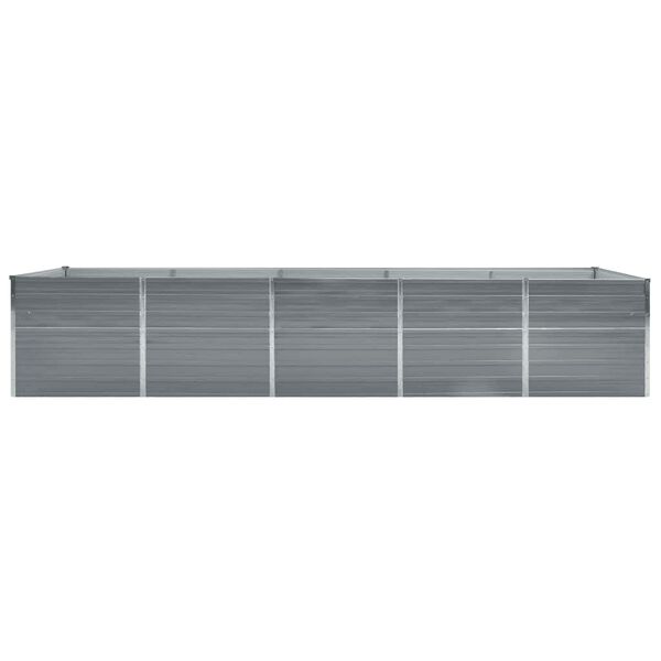 vidaXL Lit sur&eacute;lev&eacute; de jardin Acier galvanis&eacute; 400x80x45 cm Gris