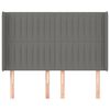 vidaXL Tête de lit avec oreilles Gris foncé 147x16x118/128 cm Tissu