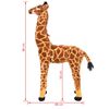 vidaXL Jouet en peluche Girafe Marron et jaune XXL