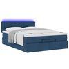 vidaXL Lit ottoman avec matelas et LED bleu 140x190 cm tissu