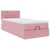 vidaXL Lit ottoman avec matelas et LED rose 80x200cm velours