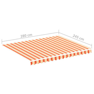 vidaXL Tissu de remplacement pour auvent Jaune et orange 3x2,5 m